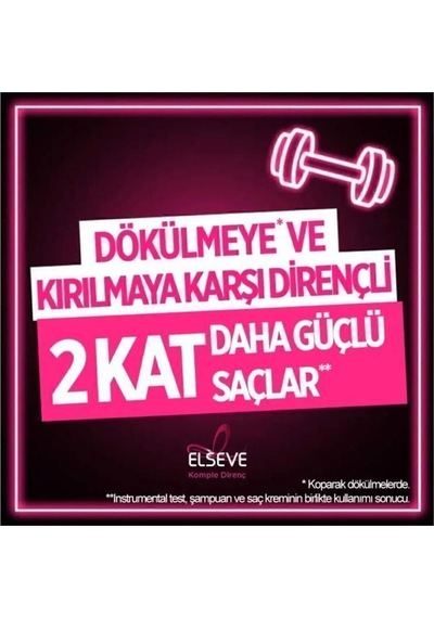 Elseve Komple Direnç Dökülme Karşıtı Bakım Kremi 390 Ml 2'li Set