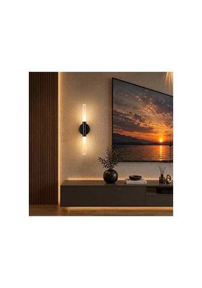 Giveka Dekoratif Led Duvar Apliği Modern Özel Tasarım, Pilli Ve 220v Elektrik İle Çalışan İç Mekân Aydınlatma Siyah - 937276529 Siyah