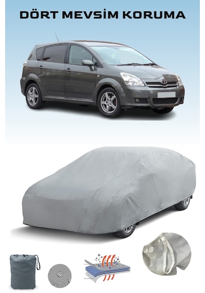 Gri Toyota Corolla Verso 2004 - 2007 Araba Brandası, Oto Örtüsü, Araba Çadırı Gri