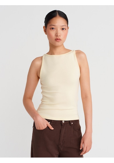 Dilvin 21048 Halter Yaka Top-açık Sarı Açık Sarı