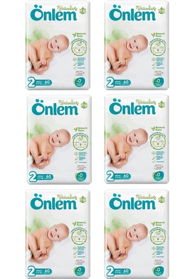 Önlem Botanika Bebek Bezi 2 Numara İkili Jumbo Mini 60'lı x 6 6'lı