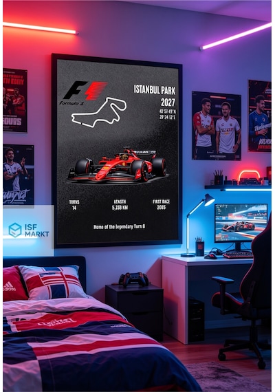 Formula 1 Istanbul Park 2027 Özel Tasarım Poster 33x48 Cm Çerçeveli