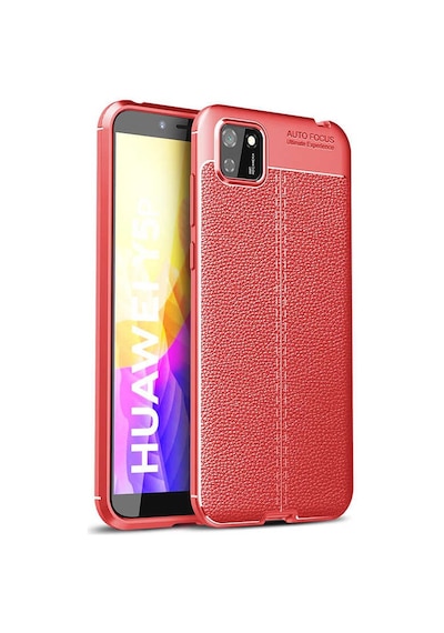 Huawei Y5p Kılıf Niss Deri Desenli Silikon Kılıf Kırmızı