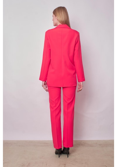 Kadın Yakalı Cep Kapaklı Uzun Kol Hafif Likralı Kumaş Oversize Blazer Ceket Pantolonu Jument 40075 -mercan MERCAN Kadın Yakalı Cep Kapaklı Uzun Kol Hafif Likralı Kumaş Oversize Blazer Ceket Pantolonu Jument 40075 -mercan MERCAN