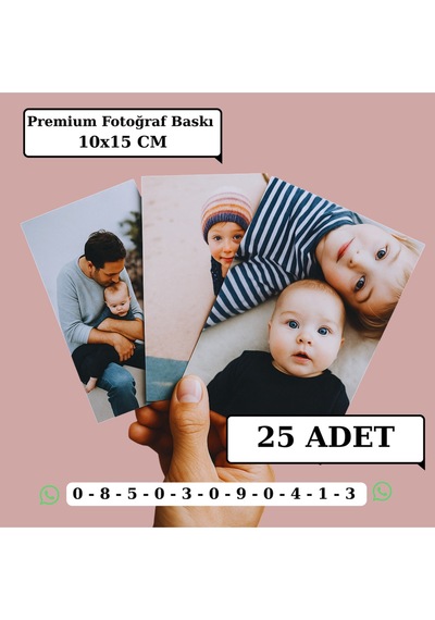 Kişiye Özel Premium Fotoğraf Baskısı 25 Adet 10x15 Cm