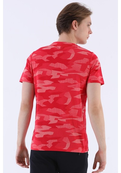Maraton Sportswear Regular Erkek Bisiklet Yaka Kısa Kol Basic Kırmızı T-Shirt 20595-Kırmızı