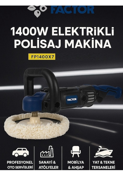 Factor Fp1400x7 1400w Elektrikli Polisaj Makinesi