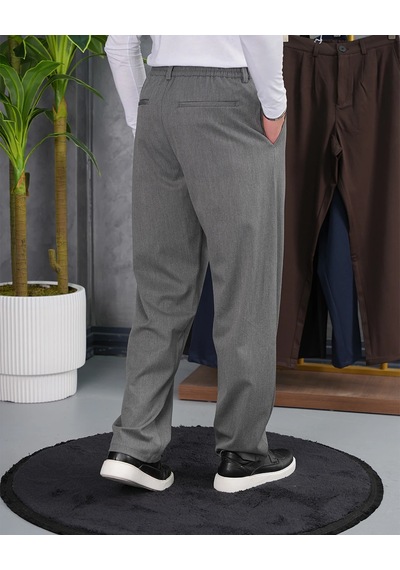 Modefendi Baggy Kesim Pile Detaylı Kumaş Pantolon Gri Modefendi Baggy Kesim Pile Detaylı Kumaş Pantolon Gri