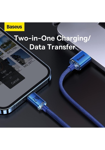 Crystal Shine Fast Charging 2.4a Lightning Kablo 1.2m-mavi Diğer