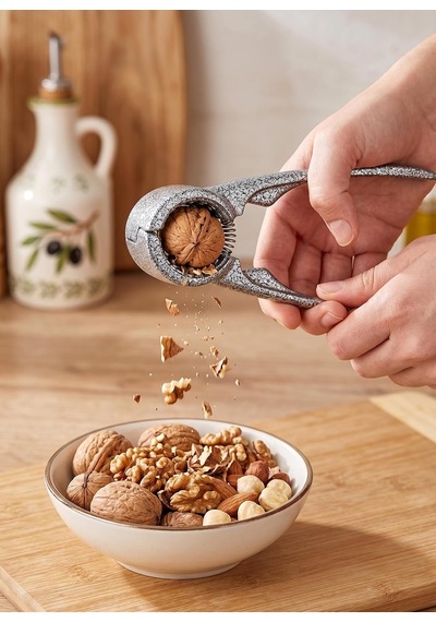 Metal Ceviz Ve Fındık Kıracağı - Paslanmaz Çelik Yaylı Mekanizma, Ergonomik Badem Ve Sert Kabuklu Kuru Yemiş Kırıcı