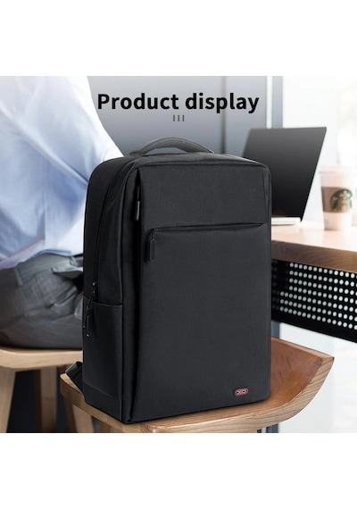 Premium Kampüs Tarzı Casual Stil Sokak Stili Cb02 17 İnç Su Geçirmez Fonksiyonel Laptop Sırt Çantası Siyah
