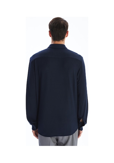 Lcw Vision Lacivert Slim Fit Uzun Kollu Erkek Dokulu Gömlek