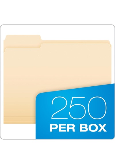 Pendaflex Dosya Klasörü, Mektup Boyutu, 1/3 Kesim, Manila, Kutu Başına 250 Adet 752250 Genel