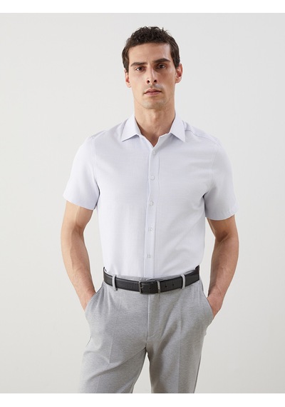 Lcw Busıness Gri Regular Fit Kısa Kollu Erkek Gömlek