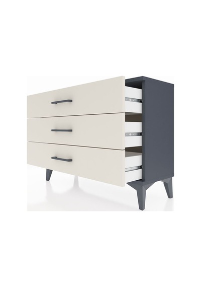 Arges Şifonyer 3 Çekmeceli 88x30x64 Antrasit-aytaşı Antrasit