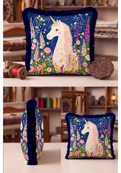 Unicorn Çiçek Bahçesi Masalsı Saçaklı Yastık Kılıfı - Floral Boho Lacivert Püsküllü Kırlent Kılıfı Kadim Atlas Mira Unicorn Çiçek Bahçesi Masalsı Saçaklı Yastık Kılıfı - Floral Boho Lacivert Püsküllü Kırlent Kılıfı Kadim Atlas Mira