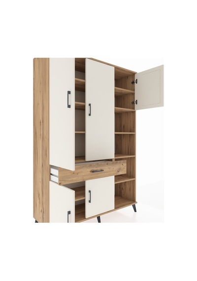 Hyperion Dolap 10 Raflı Tek Çekmeceli 5 Kapaklı 132x44x195 Çam-aytaşı/çam Aytası/atlas Çam Hyperion Dolap 10 Raflı Tek Çekmeceli 5 Kapaklı 132x44x195 Çam-aytaşı/çam Aytası/atlas Çam
