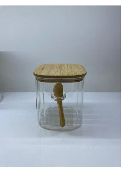 Cooker Cam Kaşıklı Kavanoz 10 Cm Şeffaf