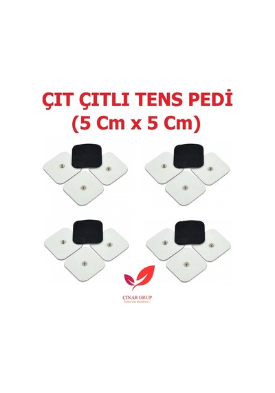 Çıtçıtlı Tens Pedi. Çıt Çıtlı Elektrod 5Cmx5Cm 4'Lü 4 Paket