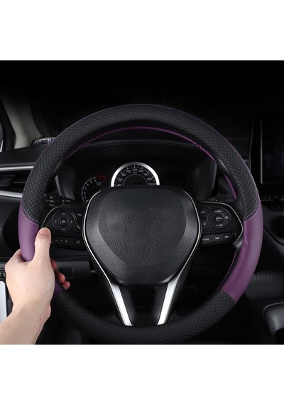 Tr Otomotiv Direksiyon Kılıfı Deri Kaymaz Sargı 15 İnç, Mor Diğer