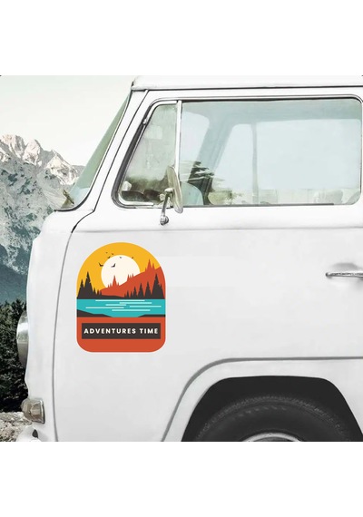 Kamp Ve Macera Sticker - 4x4 Off Road Adventure Sticker - Araba Oto Motosiklet Karavan Camsticker - 00115 20x16 Cm