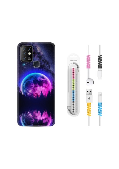 Infinix Hot 9 Kılıf Kablo Koruyuculu Star Planet 1652