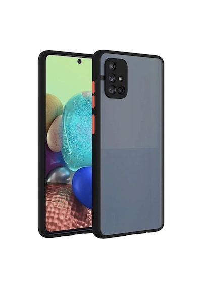 Fibaks Galaxy A51 Uyumlu Kılıf Mat Parmak Izi Yapmaz Kamera Korumalı Renkli Tuşlu Sert Silikon