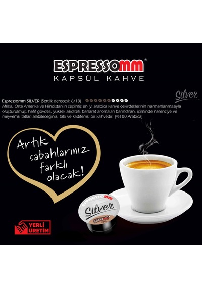 Espressomm® Tchibo Cafissimo Makineleri İle Uyumlu Silver Kapsül Kahve 10'lu