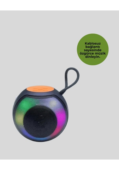 P62 Bluetooth Hoparlör, Taşınabilir, Rgb Işıklı, 360 Surround Ses