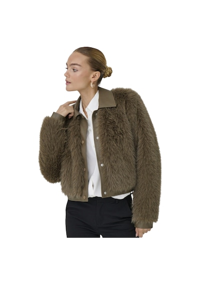 Kadın Kahve Onlyumi Life Faux Fur Jacket Otw Ceket 15356776 Toprak