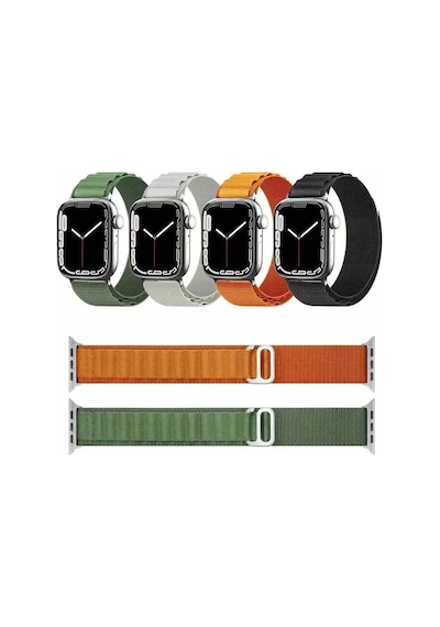 Apple Uyumlu  Watch  10 Serisi 46mm Redclick Krd74 Metal Toka Hasır Kordon