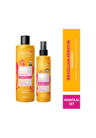 Brazilian Keratin Düzleştirici Etkili Şampuan & Bakım Sütü 2'li Set-vegan