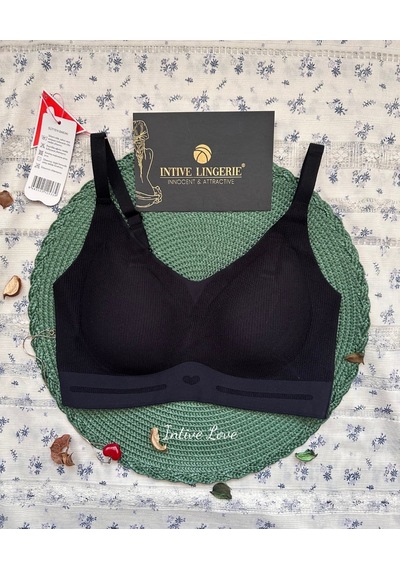 Intive Pureform Balensiz Dikişsiz Kopçasız Dokulu Seamless Bralet Siyah