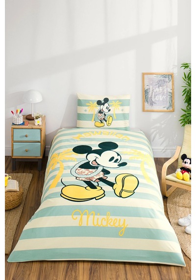 Özdilek Tekkişilik Çocuk Nevresim Takımı-mickey Mouse Hawaii Mint