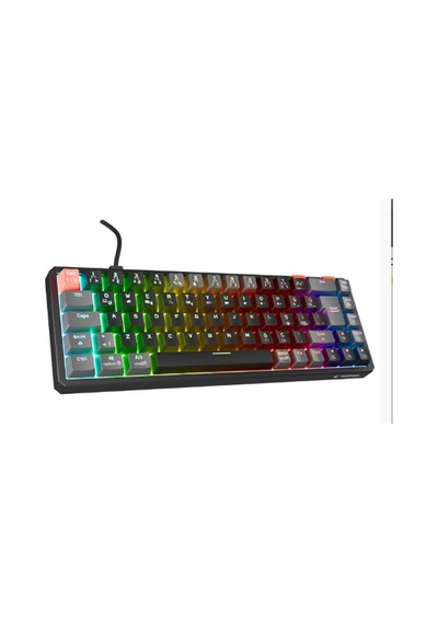 Rampage Yoru Mını Siyah-gri Type-c Bağlantılı Outemu Red Swich Q Mekanik Gaming Oyuncu Klavye Rgb