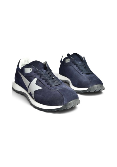 Fox Shoes Z312516661 Lacivert Hakiki Deri Süet Kadın Spor Ayakkabı Sneakers