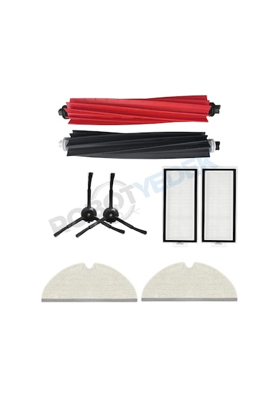 Roborock Q5 Pro, Q5 Pro Plus Uyumlu Yedek Fırça Hepa Filtre Mop Seti-8 Parça