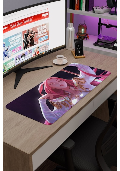 Kpop Demon Hunters Kaymaz Dikişli Kauçuk Oyuncu Mousepad V5 - 70x30 Xl Gaming Mouse Pad Fare Altlığı