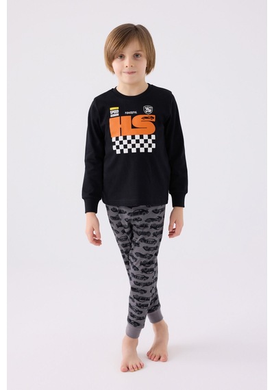 Rolypoly Erkek Çocuk Siyah Pijama Takımı Rp3439-c-v2