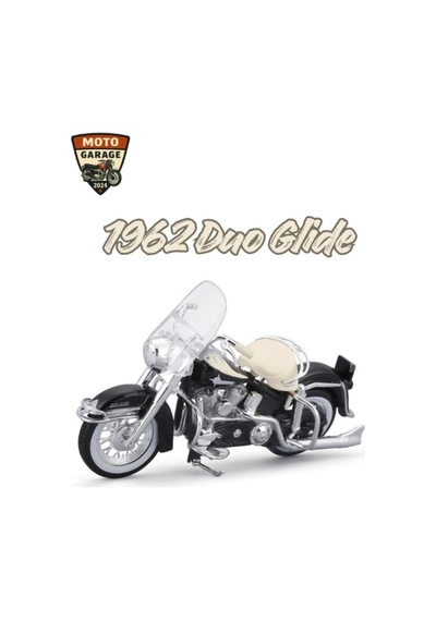 1:18 Harley Davidson 1962 Duo Glide 1968 Electra Glide 2'li Set Metal Gövde, Koleksiyonluk