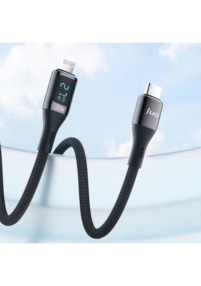 27w Dijital Led Ekranlı Usb Type-c To Lightning iPhone Uyumlu iPad Uyumlu Hızlı Şarj Ve Data Kablosu 1 Metre Diğer