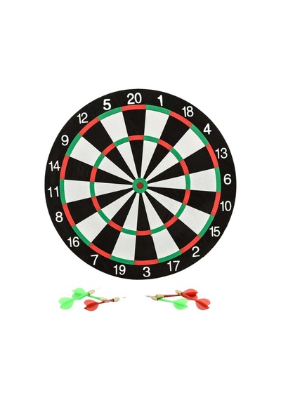 Çift Taraflı Dart Tahtası Ve 6 Adet Metal Uçlu Ok 40 CM Bullseye