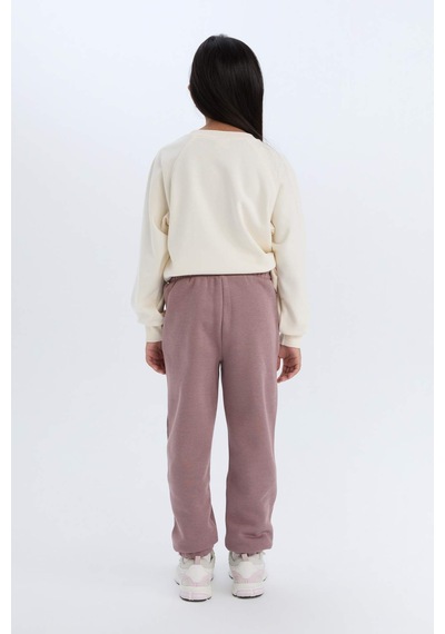 DeFacto Kız Çocuk Standart Fit Beli Paçası Lastikli Cepli Kalın Jogger Eşofman Altı D3845A824WNBR498 Bordo