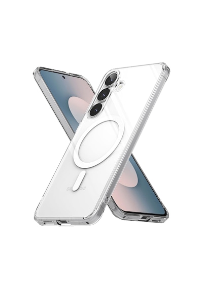 Samsung Galaxy S26 Fe Uyumlu Kılıf Sararmaz Kamera Korumalı Magsafe Mika Sert Parlak Şeffaf Kapak Beyaz