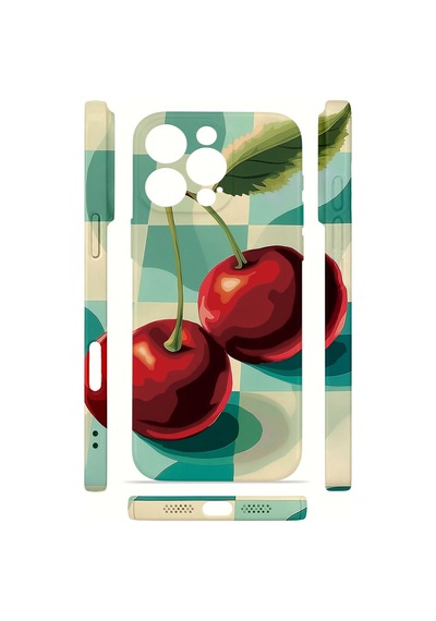Apple iPhone Uyumlu 16 Pro Vorian İnce Kamera Korumalı Mika Kılıf Cherry Picnic Cherry Picnic Mika