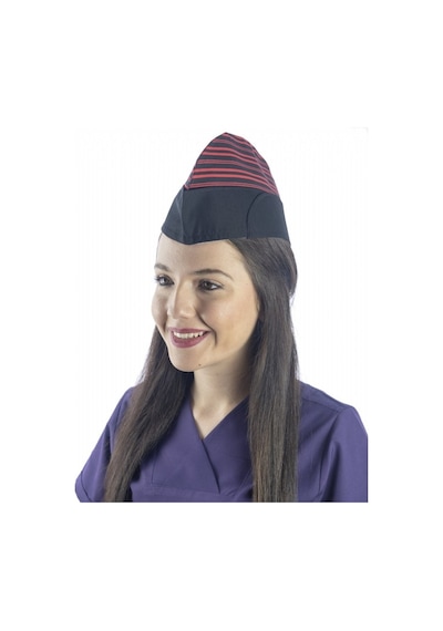 Kırmızı Çizgili Aşçı Kayık Kep - Unisex-Standart-Tek Parça