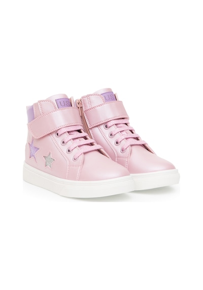 U.S. Polo Assn. Kız Çocuk Toz Pembe Yıldız Desenli Bilek Boy Ayakkabı 50315545-VR034