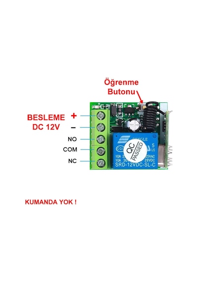 433mhz Rf 1 Uyumlu Kanal Modül Dc 12v Kablosuz Pompa Fan Lamba Perde Akıllı Ev Garaj Bariyer Kapı