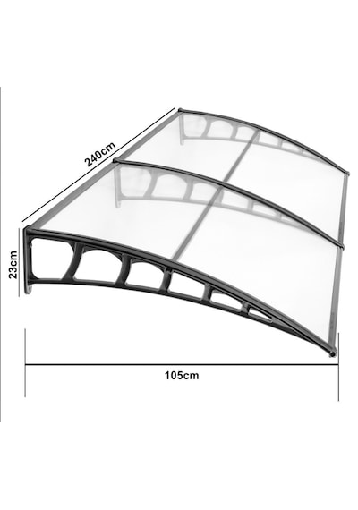Lupın Kapı Pencere Üstü Pratik Sundurma 105x240 - Siyah