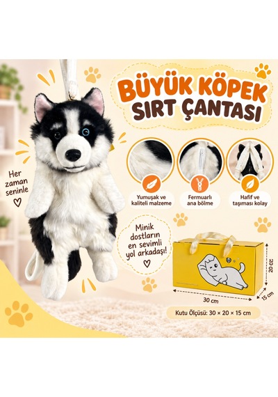 NessiWorld Büyük Köpek Sırt Çantası Beyaz